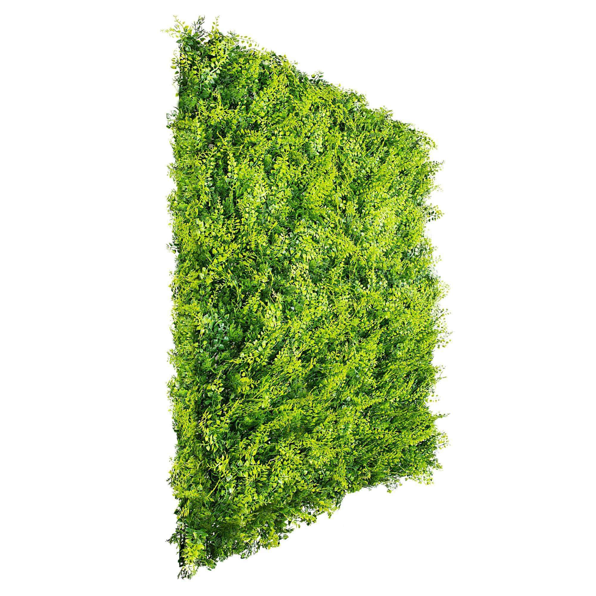 Dense Fern Artificial Hedge panel showcasing realistic green foliage, perfect for creating a lush vertical garden.