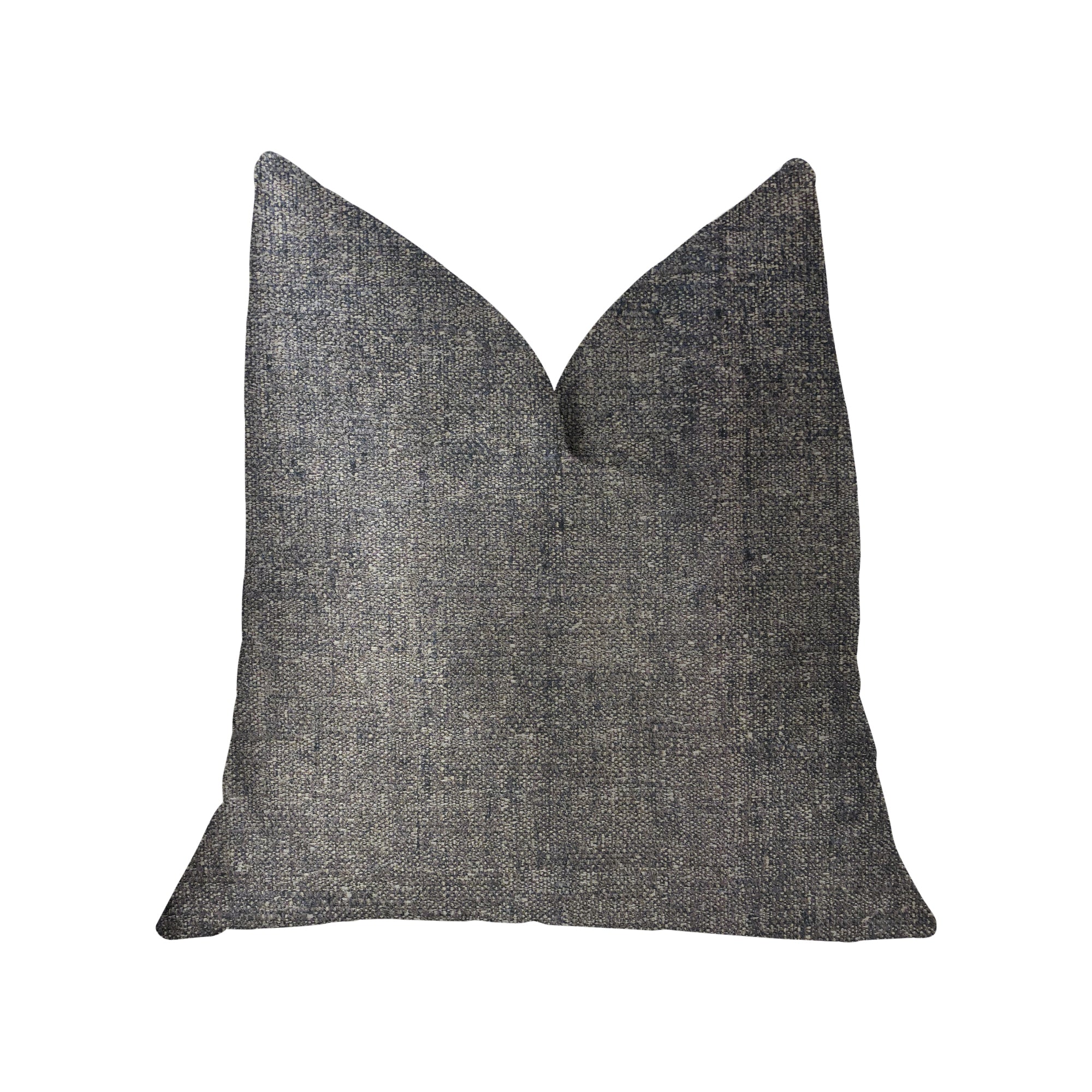 Deep Mantra Charcoal Luxury Throw Pillow featuring a soft fabric blend, double-sided design, and invisible zipper closure, perfect for home decor.