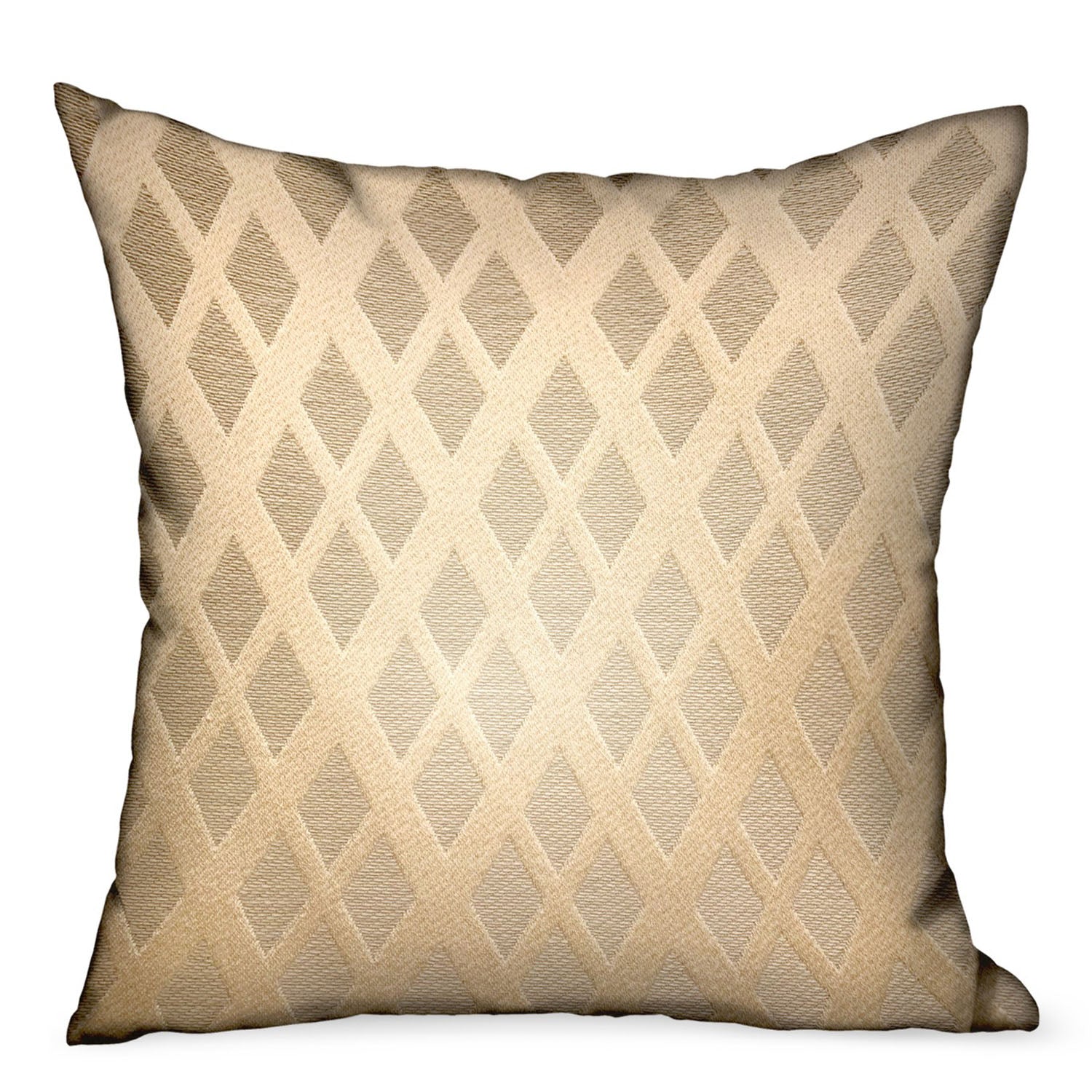 Diamond Cascade Brown Geometric Luxury Throw Pillow featuring durable Sunbrella fabric, double-sided design, and invisible zipper closure.