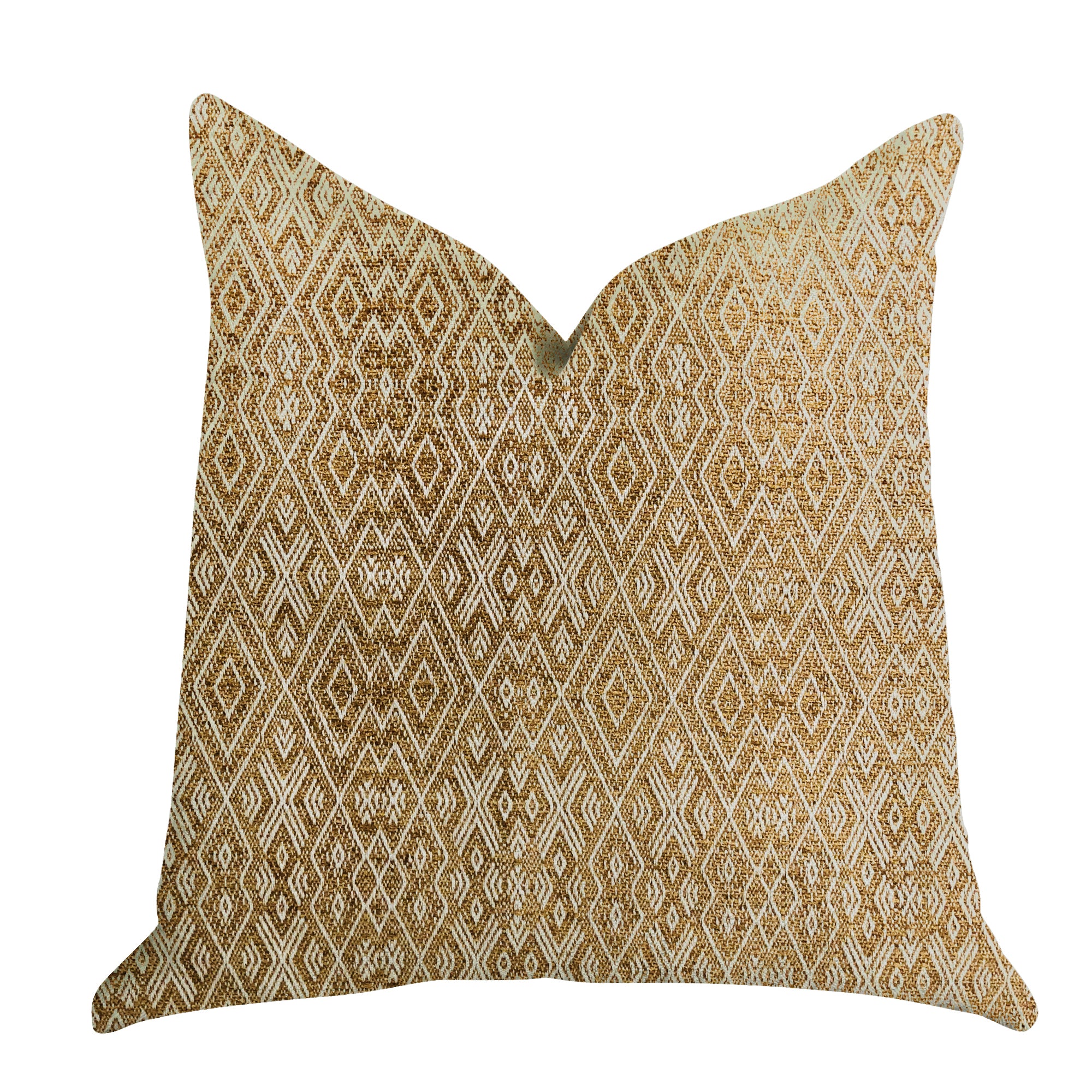 Diamond Gem Luxury Throw Pillow in brown, showcasing its elegant design and high-quality fabric blend.