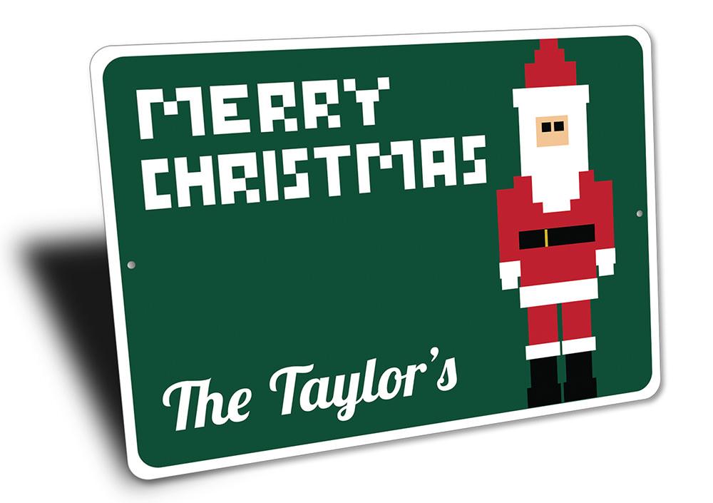 A festive Digital Santa Sign featuring vibrant colors and holiday-themed design, perfect for Christmas decorations.