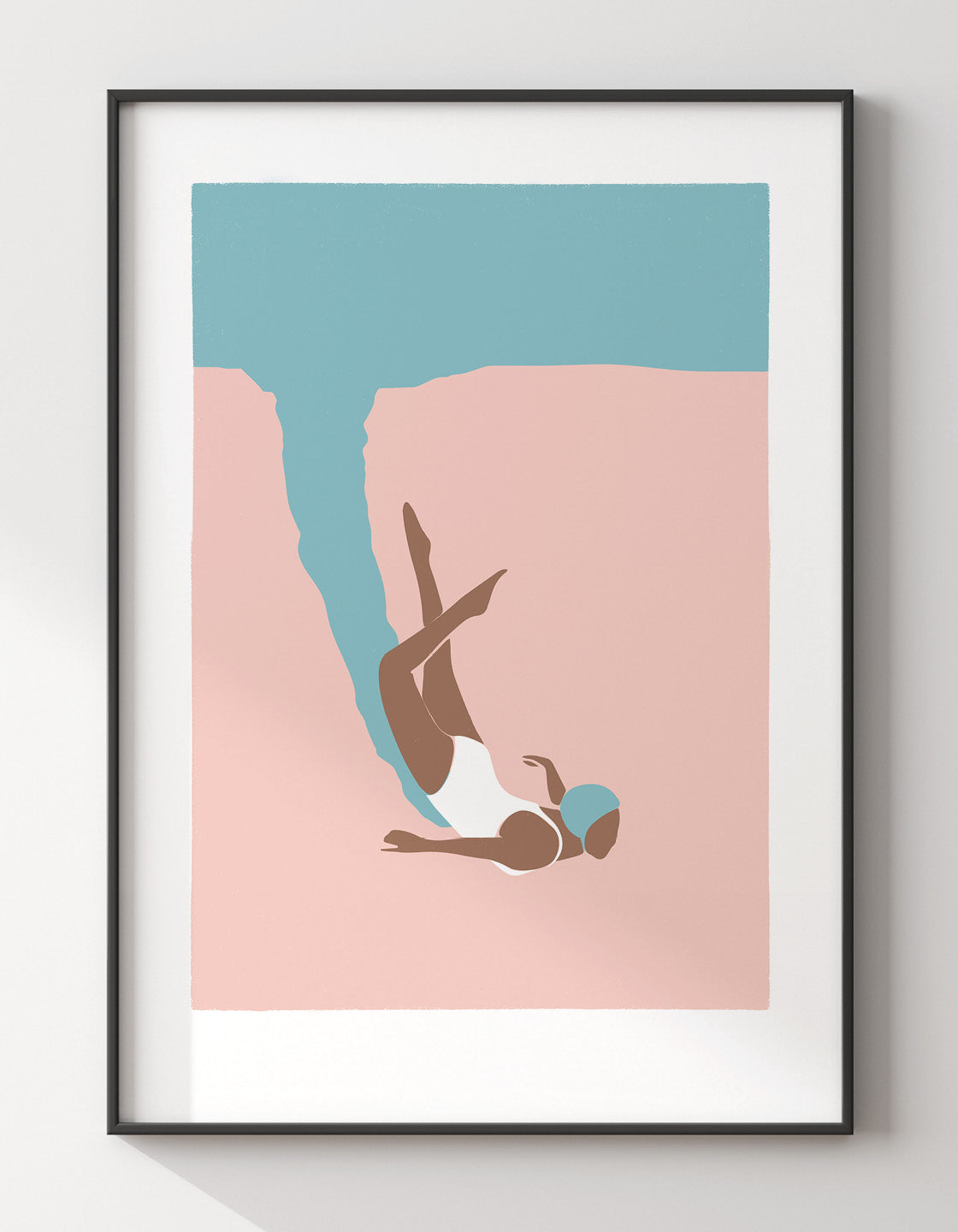 A beautiful coastal-inspired art print featuring bold colors and a minimalist design, perfect for modern home decor.