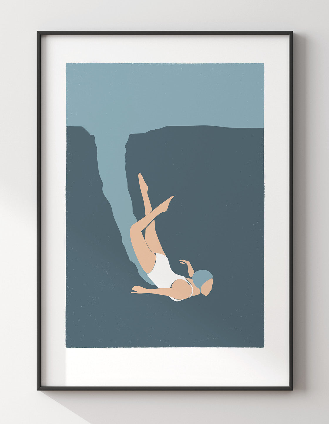 A beautiful coastal-inspired art print featuring bold colors and a minimalist design, perfect for modern home decor.