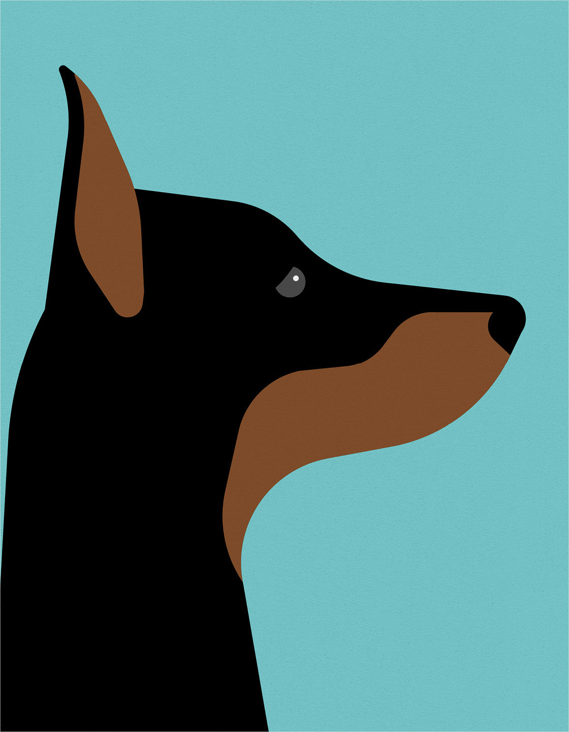 A playful Doberman named Dina, showcasing her sleek coat and friendly demeanor.