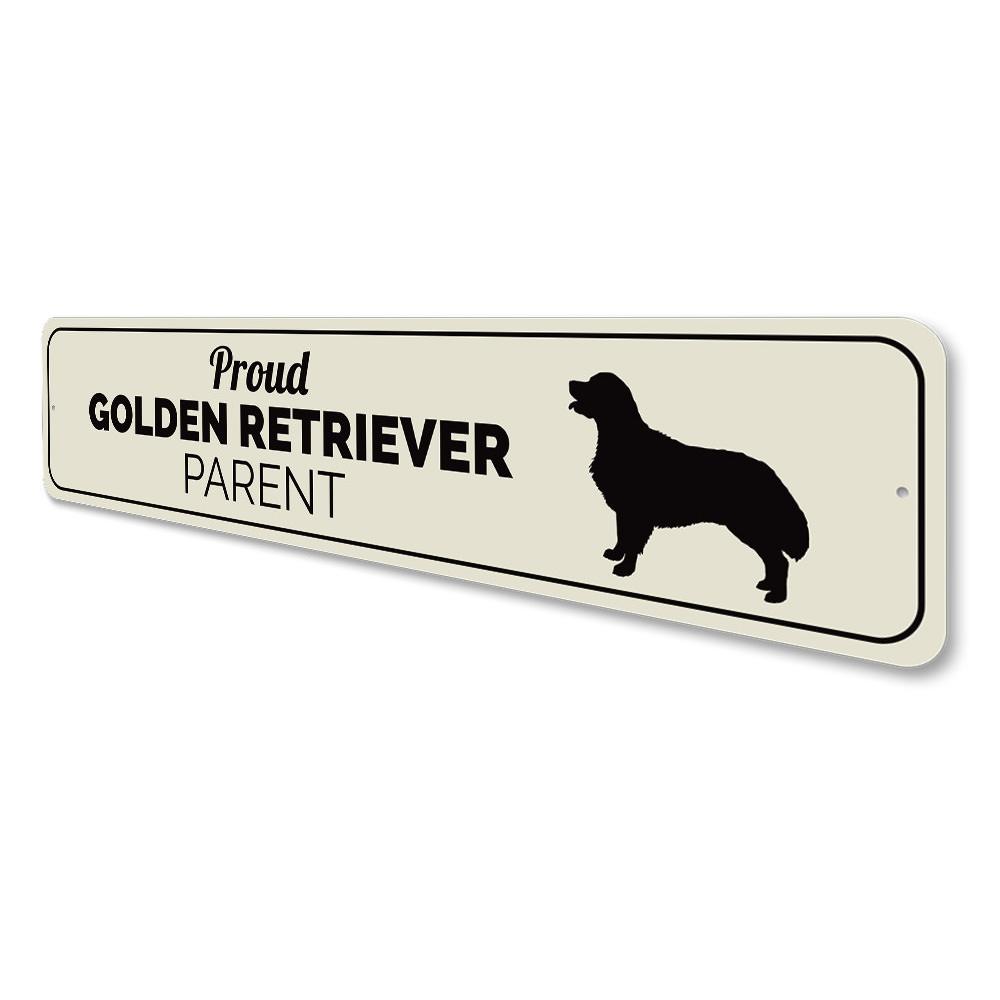 A decorative Dog Parent Sign made of high-quality aluminum, featuring customizable text and a stylish design, perfect for dog lovers' home decor.