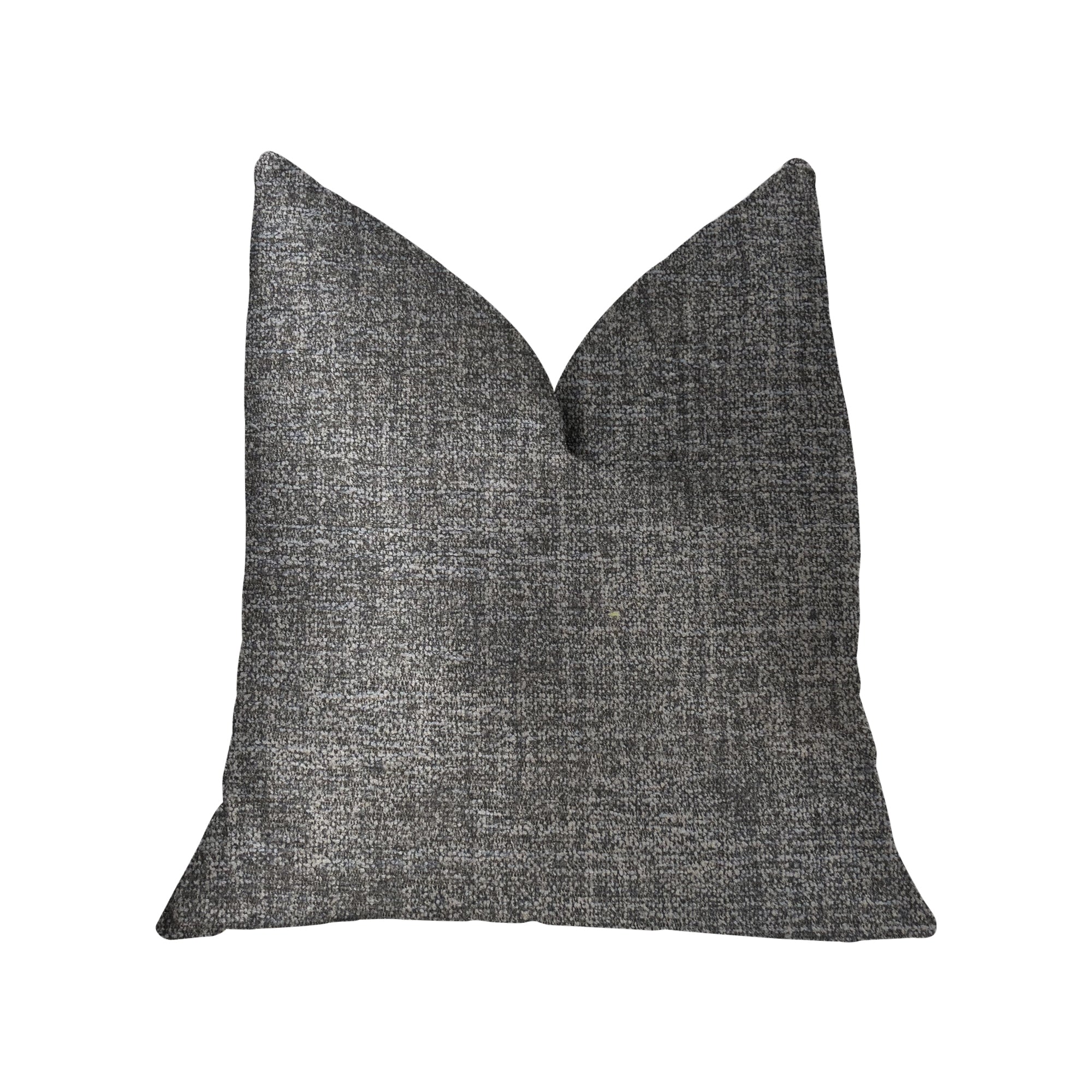 Dolphin gray luxury throw pillow with double-sided design and invisible zipper, showcasing elegant fabric blend.