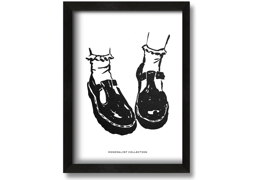 A beautifully framed print of Dolly Shoes, showcasing vibrant colors and elegant design, ready to hang on the wall.