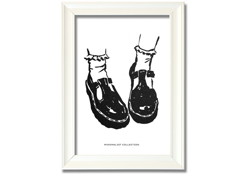 A beautifully framed print of Dolly Shoes, showcasing vibrant colors and elegant design, ready to hang on the wall.