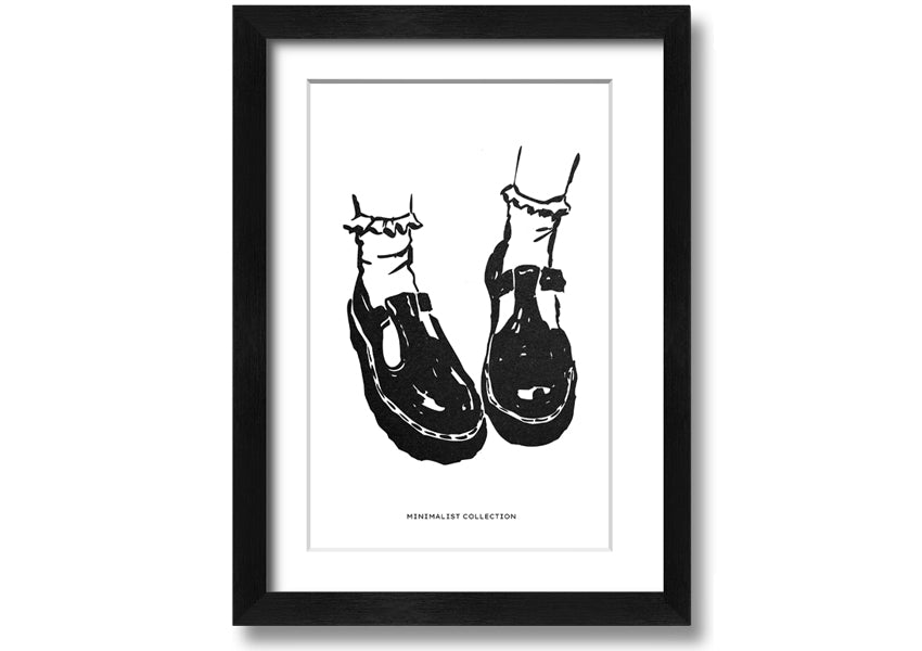 A beautifully framed print of Dolly Shoes, showcasing vibrant colors and elegant design, ready to hang on the wall.