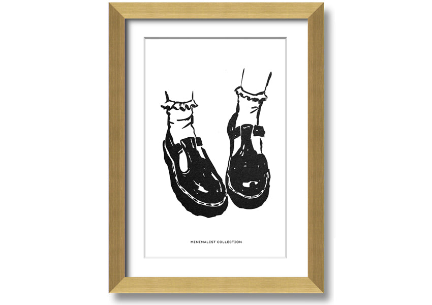 A beautifully framed print of Dolly Shoes, showcasing vibrant colors and elegant design, ready to hang on the wall.