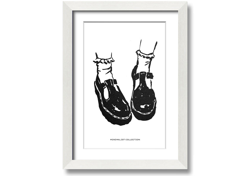 A beautifully framed print of Dolly Shoes, showcasing vibrant colors and elegant design, ready to hang on the wall.