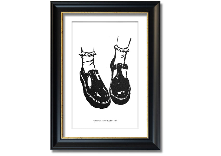 A beautifully framed print of Dolly Shoes, showcasing vibrant colors and elegant design, ready to hang on the wall.