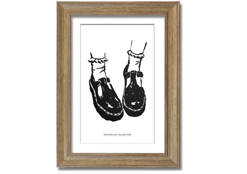 A beautifully framed print of Dolly Shoes, showcasing vibrant colors and elegant design, ready to hang on the wall.