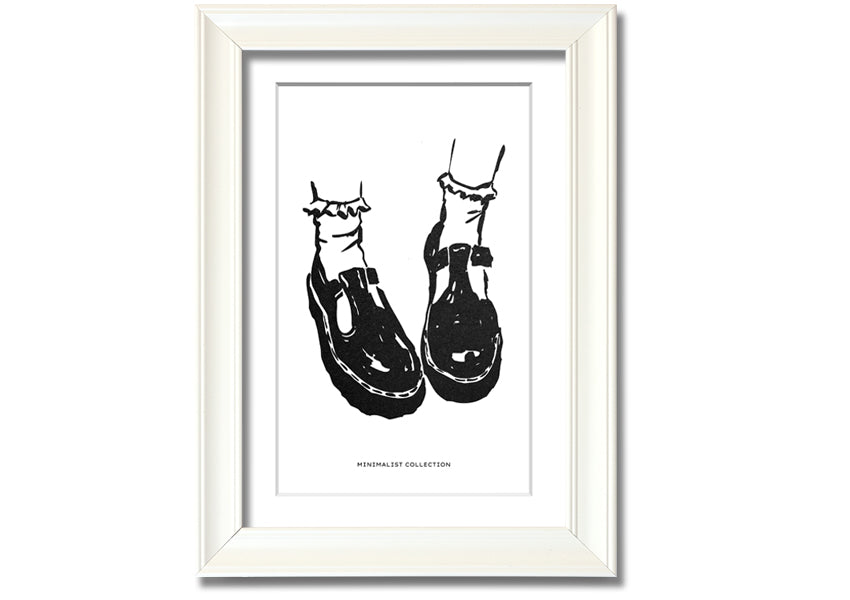 A beautifully framed print of Dolly Shoes, showcasing vibrant colors and elegant design, ready to hang on the wall.