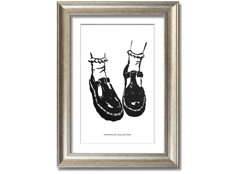 A beautifully framed print of Dolly Shoes, showcasing vibrant colors and elegant design, ready to hang on the wall.