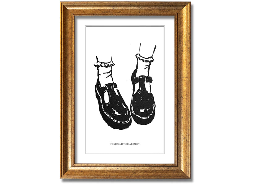 A beautifully framed print of Dolly Shoes, showcasing vibrant colors and elegant design, ready to hang on the wall.