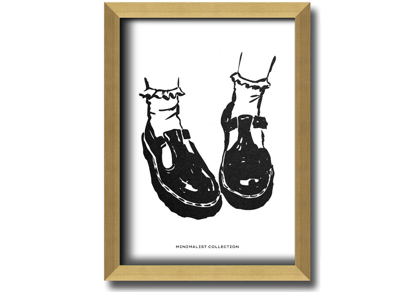 A beautifully framed print of Dolly Shoes, showcasing vibrant colors and elegant design, ready to hang on the wall.