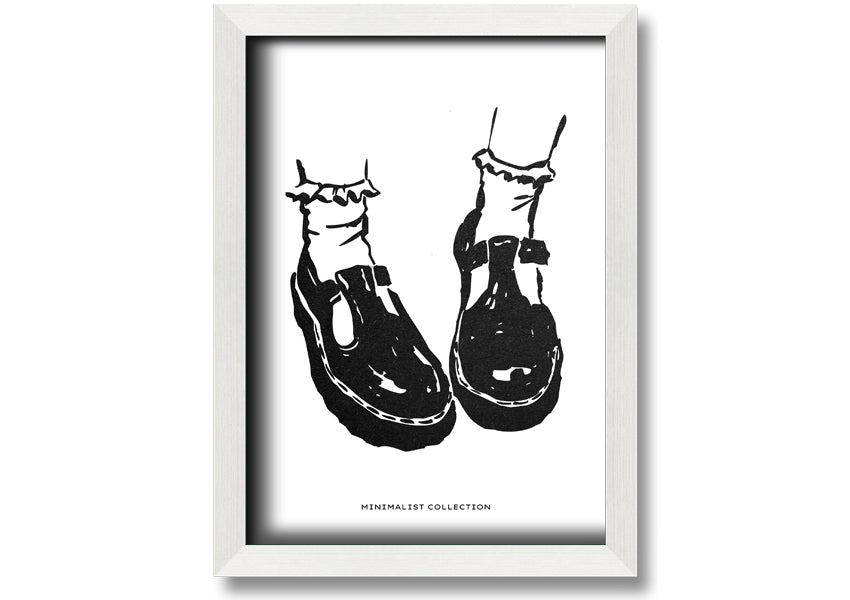 A beautifully framed print of Dolly Shoes, showcasing vibrant colors and elegant design, ready to hang on the wall.