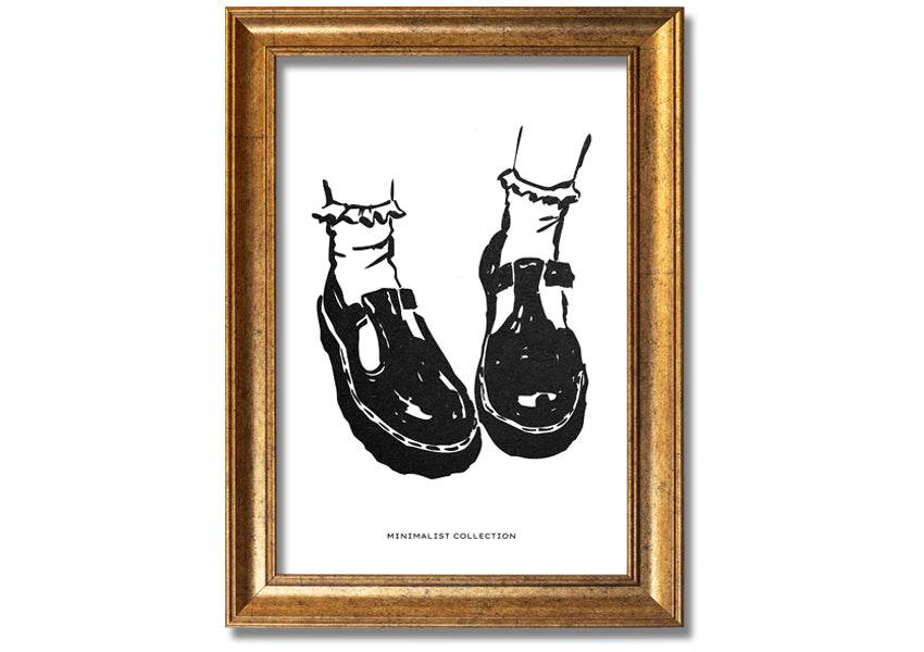 A beautifully framed print of Dolly Shoes, showcasing vibrant colors and elegant design, ready to hang on the wall.