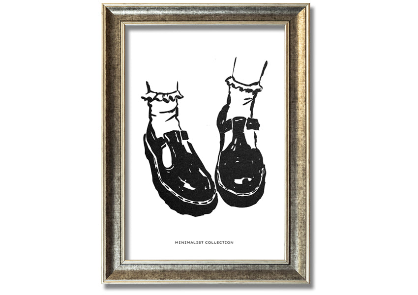 A beautifully framed print of Dolly Shoes, showcasing vibrant colors and elegant design, ready to hang on the wall.