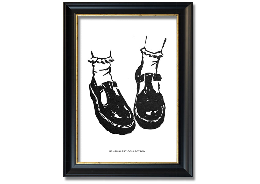 A beautifully framed print of Dolly Shoes, showcasing vibrant colors and elegant design, ready to hang on the wall.