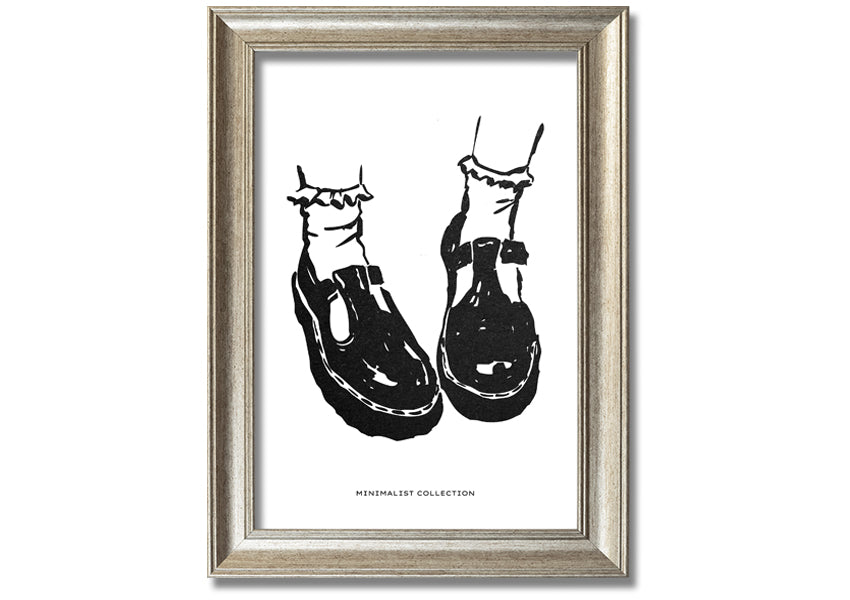 A beautifully framed print of Dolly Shoes, showcasing vibrant colors and elegant design, ready to hang on the wall.