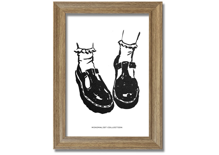 A beautifully framed print of Dolly Shoes, showcasing vibrant colors and elegant design, ready to hang on the wall.