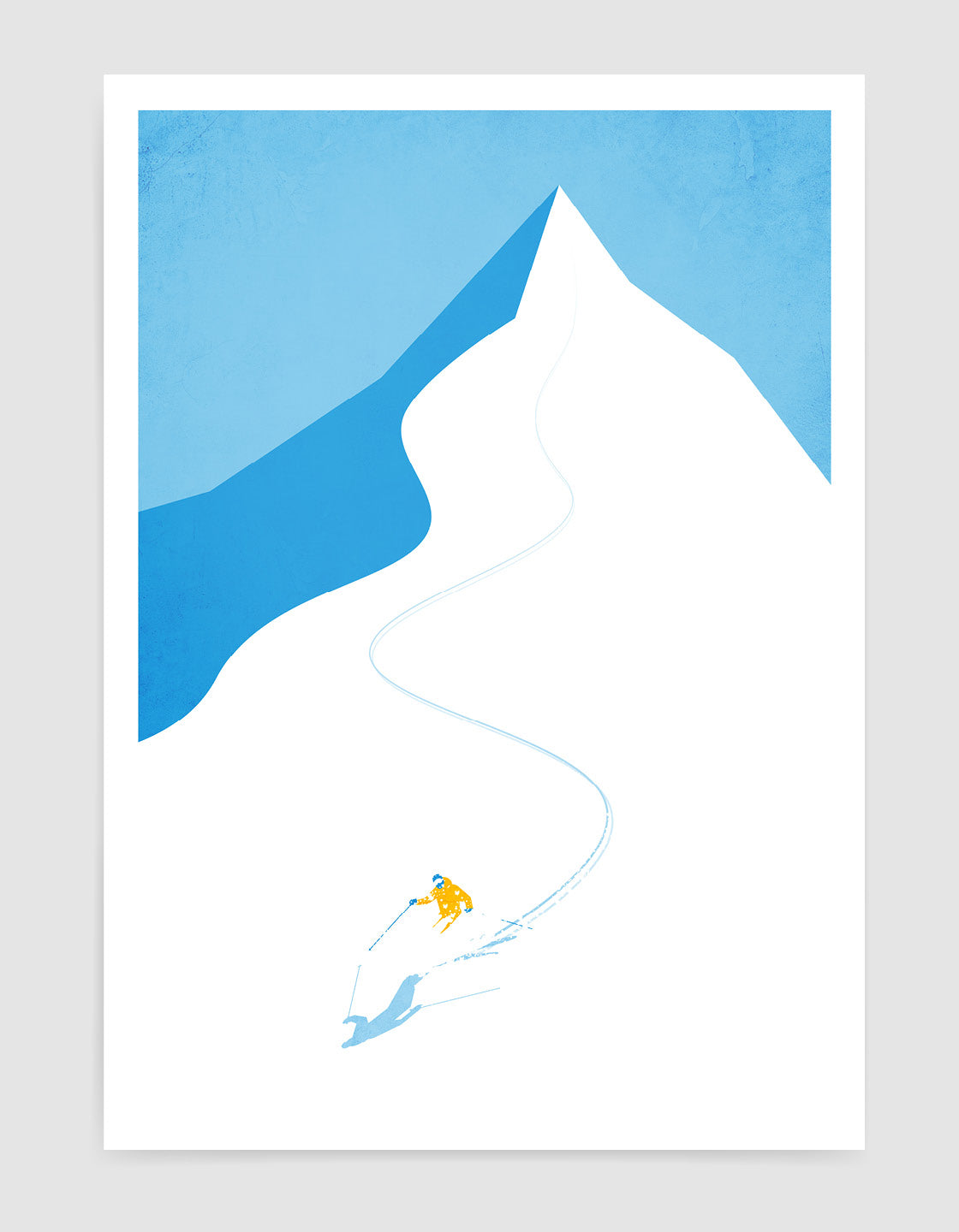 Vintage downhill ski poster featuring bold design, perfect for winter decor.