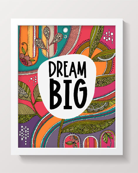 Dream Big archival art print featuring original pen and ink art with vibrant digital coloring, sized 8x10 inches.