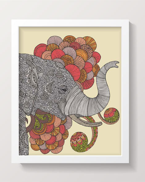 A vibrant 8x10 inch artwork titled 'Dreams of India', showcasing intricate details and rich colors, perfect for framing.