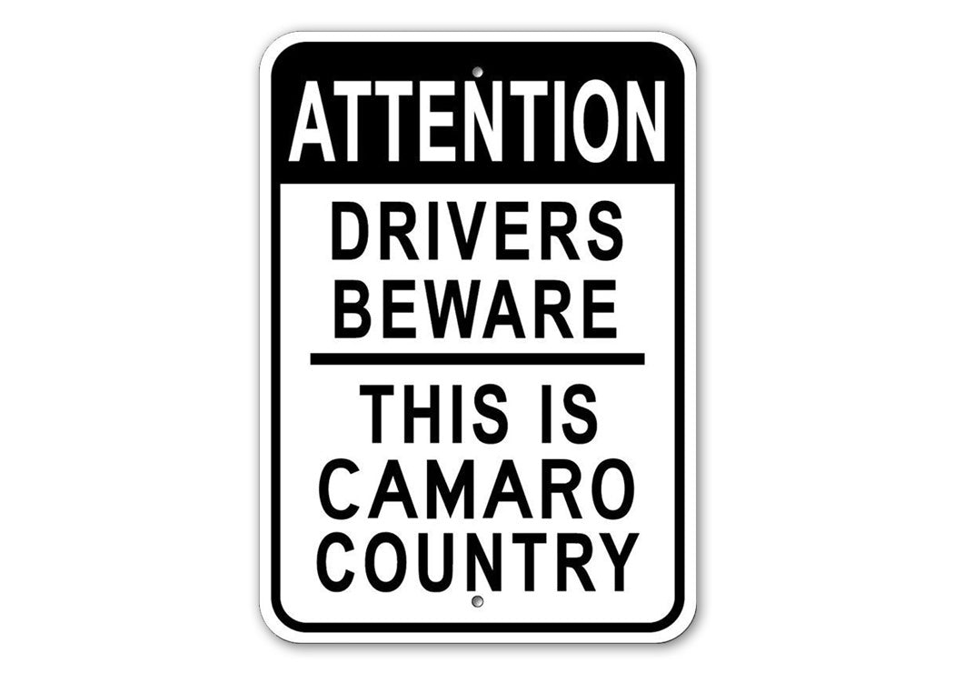 Custom Drivers Beware Sign made of high-quality aluminum, featuring a personalized design suitable for man caves and garages.