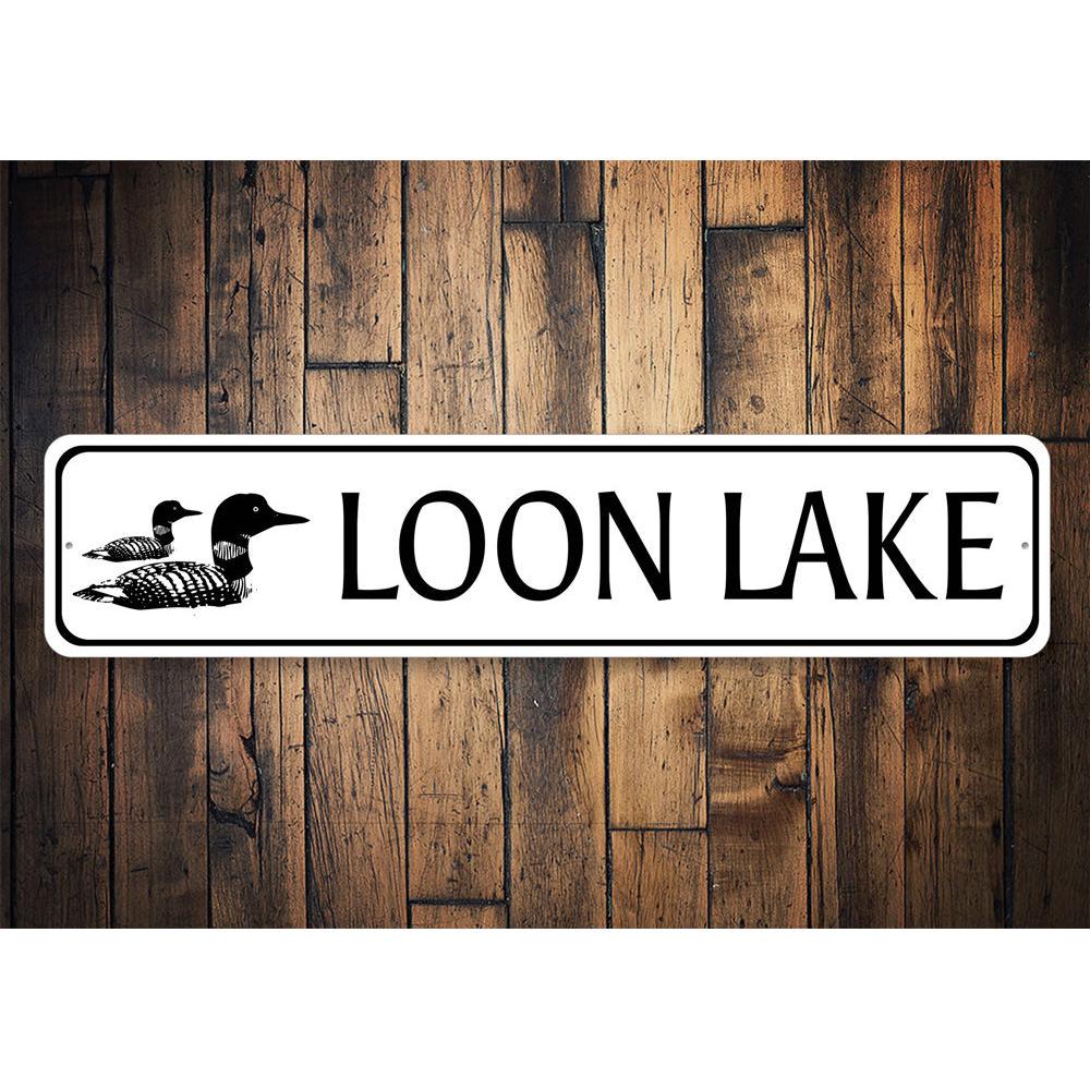 A beautifully crafted Duck Sign made from high-quality aluminum, showcasing a unique design perfect for lakehouse decor.