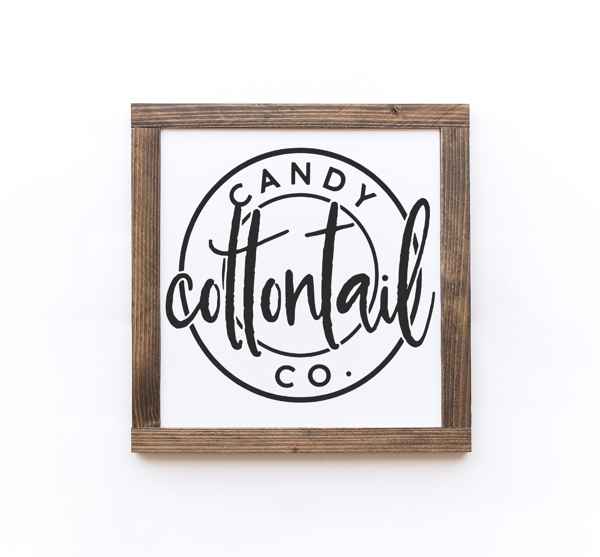 Handmade Easter wood signs in white with painted lettering, available in two sizes, showcasing unique wood grain and knots.