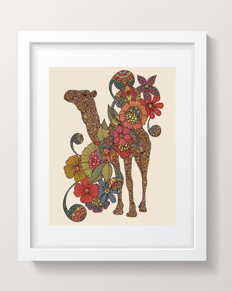 Easy Camel artwork printed on 8x10 photographic paper, showcasing vibrant colors and intricate details, ready to be framed.