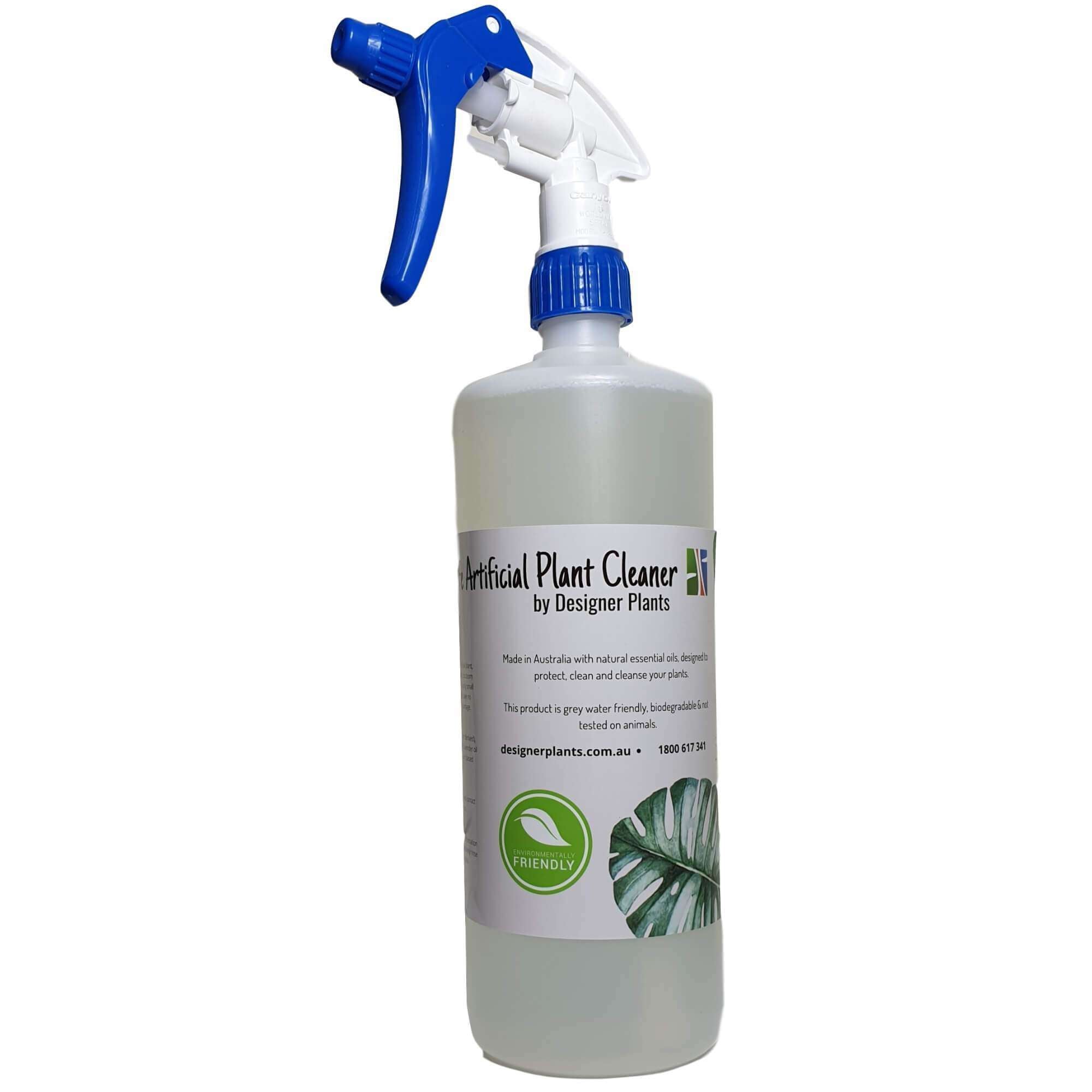 Eco-Home Safe Artificial Plant Cleaner 1L bottle with a sleek design, showcasing its eco-friendly label and natural ingredients.