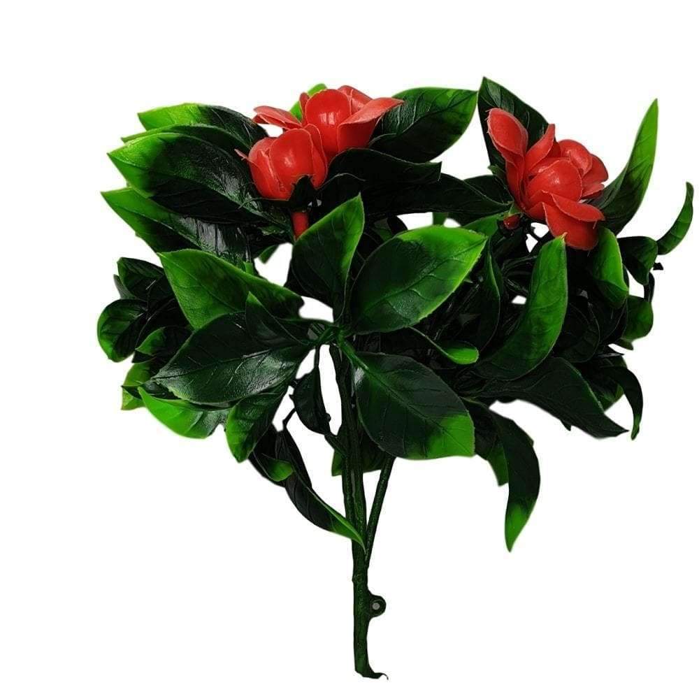 Elegant Red Rose Artificial Vertical Garden panel with lush tropical foliage and vibrant red roses, perfect for enhancing walls and privacy.