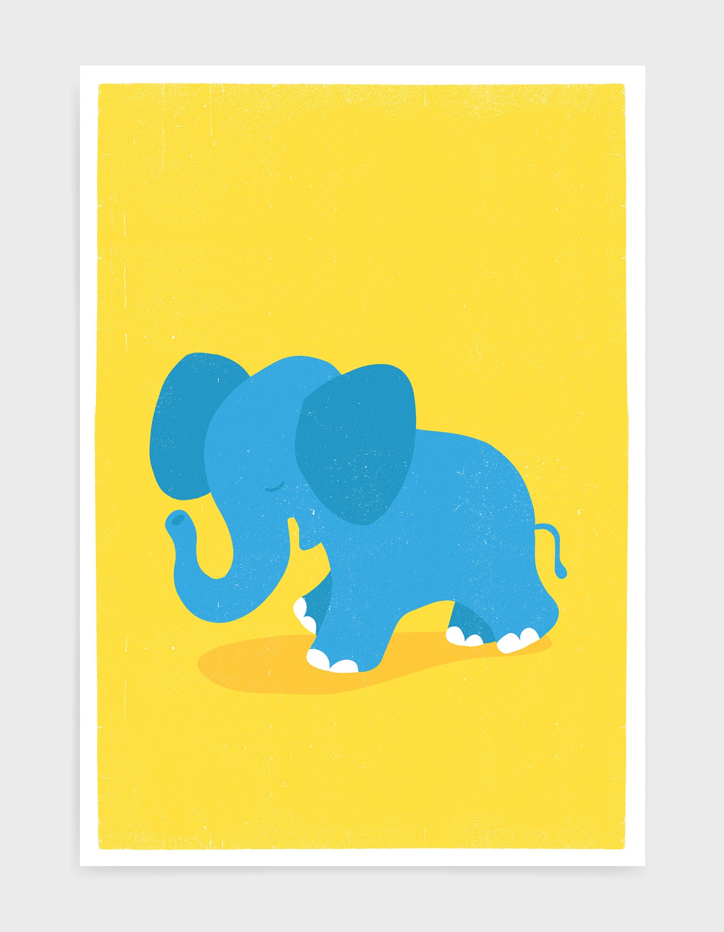 A charming personalised elephant print for nursery decor, featuring soft colors and customizable text options.