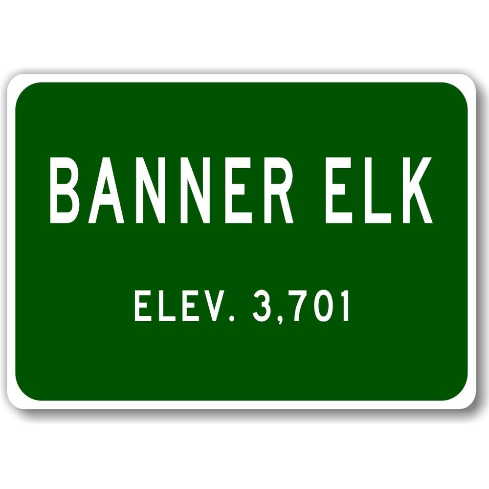 Elevation City Limit Sign made of durable aluminum, featuring customizable text options for personal touch.