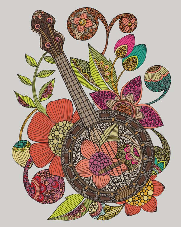 Ever Banjo artwork printed on 8x10 photographic paper, showcasing vibrant colors and intricate details, ready to frame.