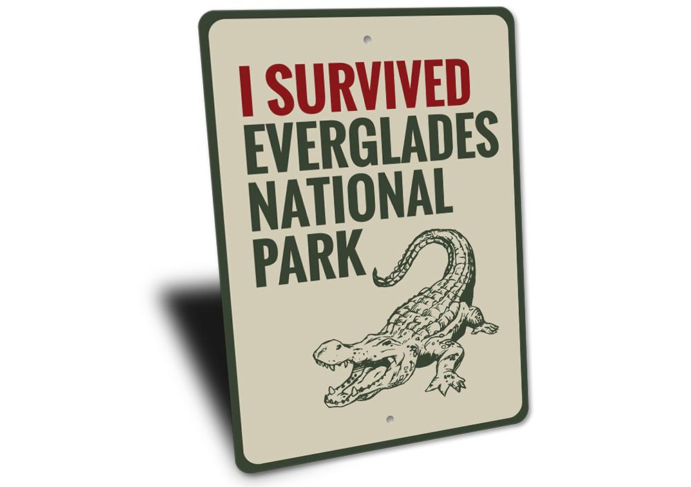 Everglades National Park Sign made of high-quality aluminum, featuring vibrant colors and customizable text, perfect for beach-themed decor.