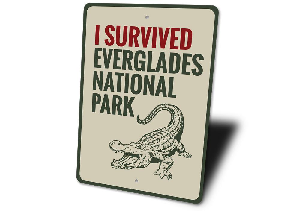 Everglades National Park Sign made of high-quality aluminum, featuring vibrant colors and customizable text, perfect for beach-themed decor.