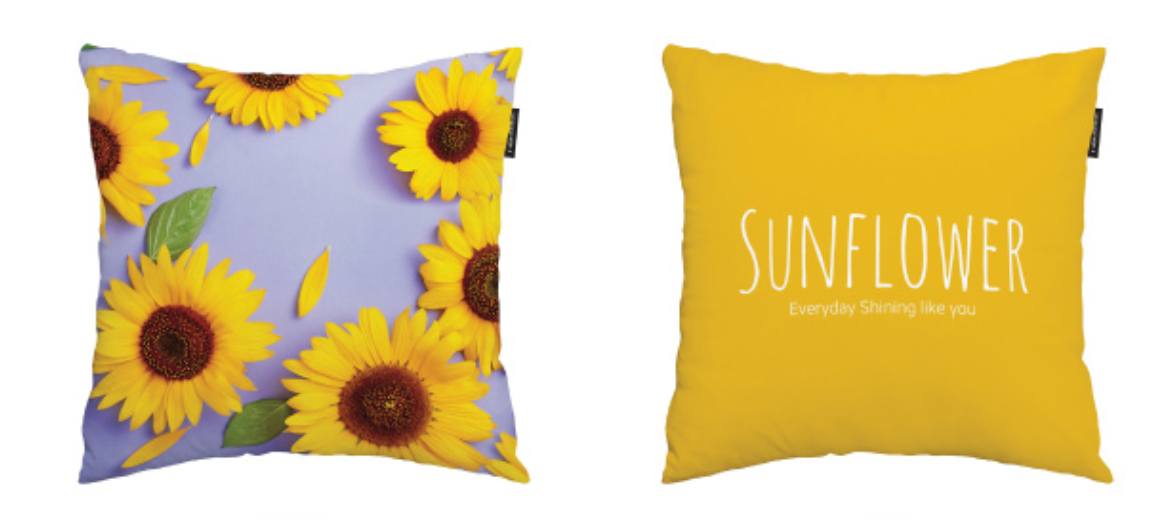 Everyday Sunflower cushion featuring a vibrant sunflower design on a double-sided microfiber cover, perfect for home decor.