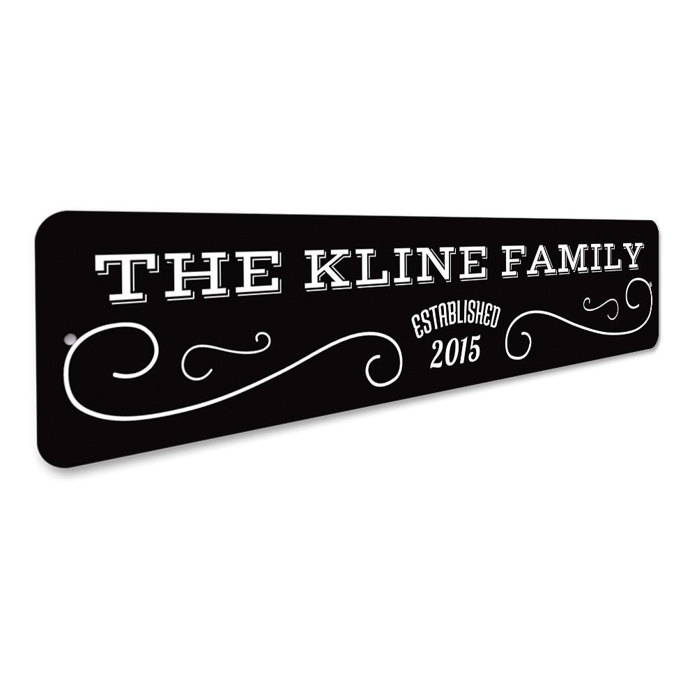 Personalized Family Name Door Sign made of high-quality aluminum, featuring customizable text and pre-drilled holes for easy mounting.