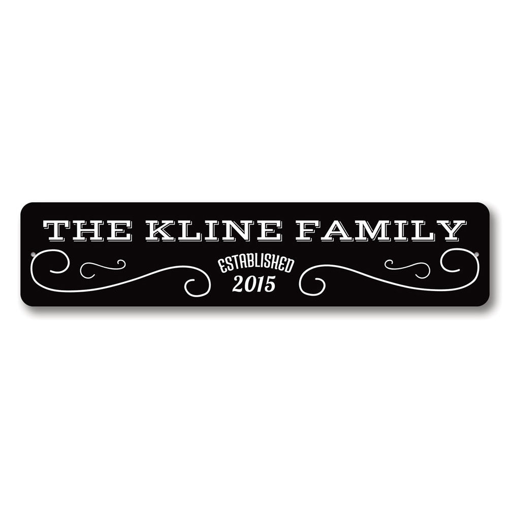 Personalized Family Name Door Sign made of high-quality aluminum, featuring customizable text and pre-drilled holes for easy mounting.