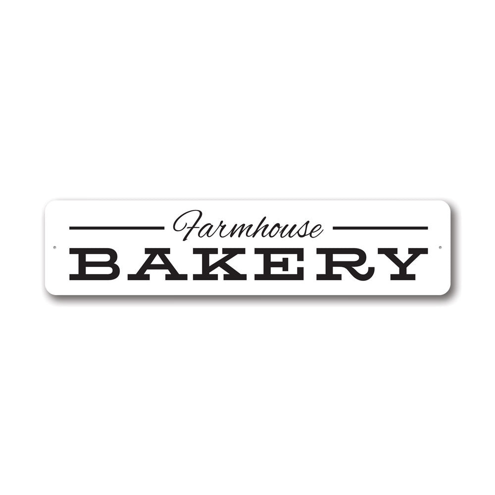 Farmhouse Bakery Sign made of quality metal, featuring rustic design elements suitable for home decor.