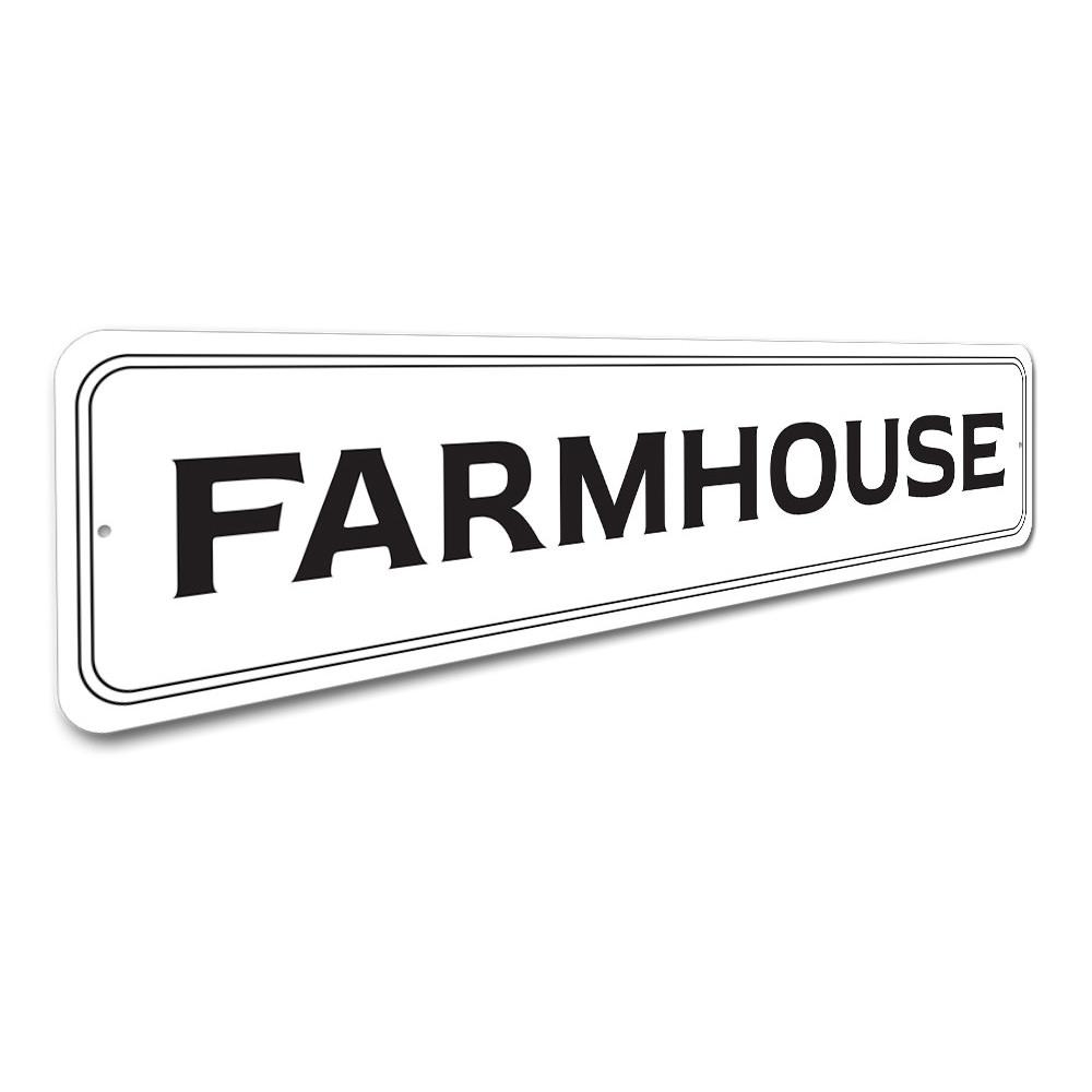 A beautifully crafted farmhouse sign made of high-quality aluminum, showcasing rustic charm and customizable text options.