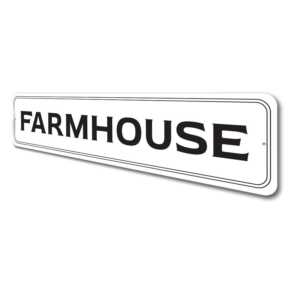 A beautifully crafted farmhouse sign made of high-quality aluminum, showcasing rustic charm and customizable text options.