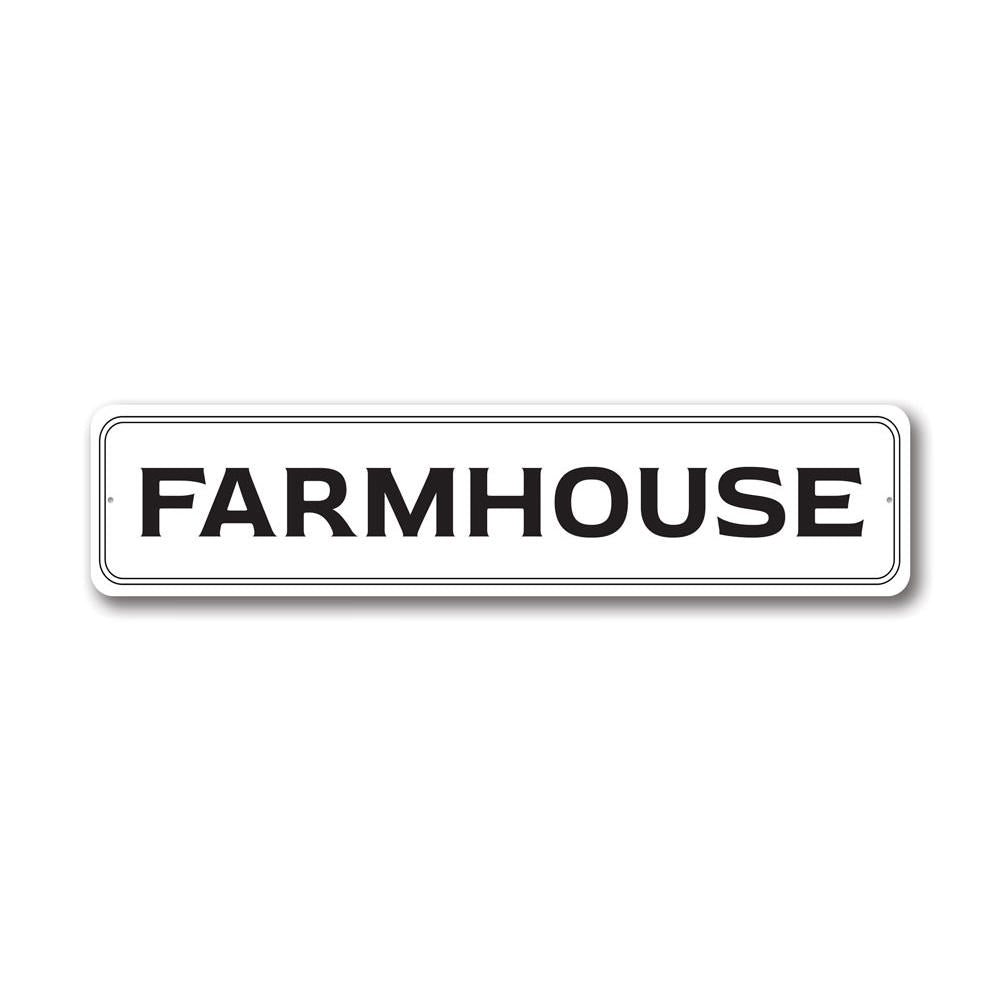 A beautifully crafted farmhouse sign made of high-quality aluminum, showcasing rustic charm and customizable text options.