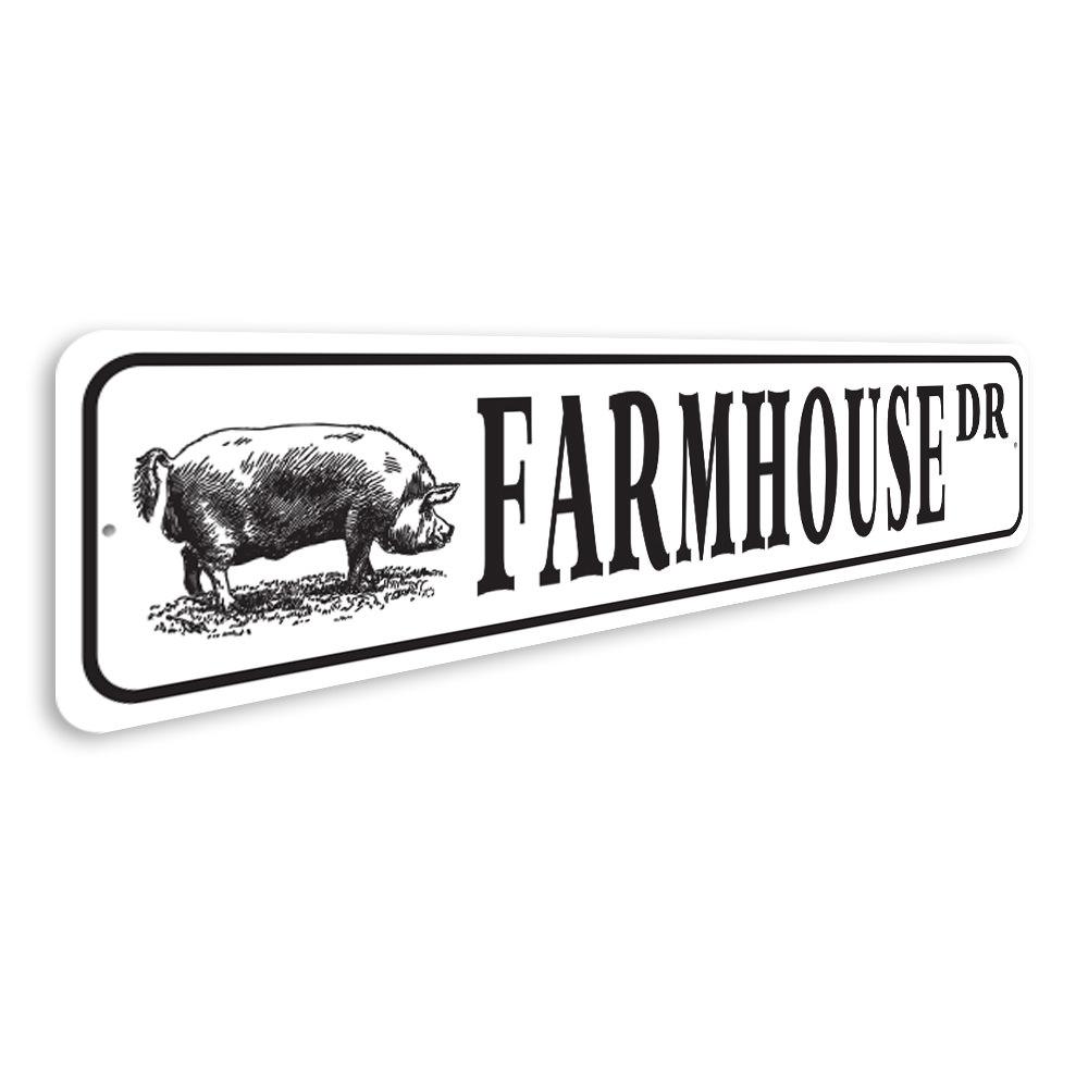 A customizable Farmhouse Street Sign made of high-quality aluminum, featuring a rustic design suitable for home decor.