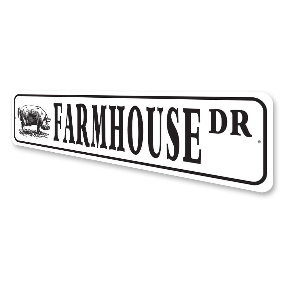 A customizable Farmhouse Street Sign made of high-quality aluminum, featuring a rustic design suitable for home decor.